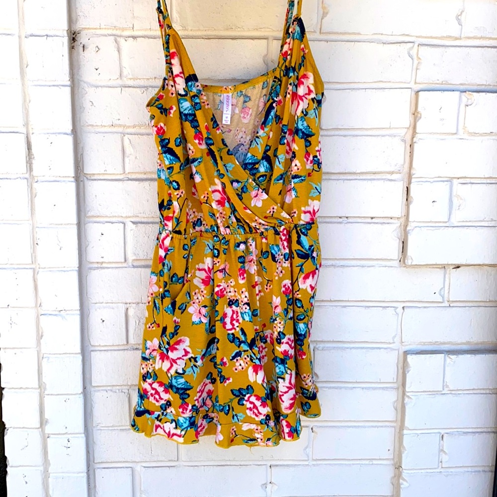 Yellow floral romper